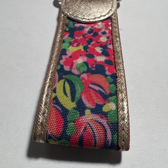 Lilly Pulitzer Wild Confetti Key Fob Ring Gold Pink Multi Color Metallic - Picture 5 of 6